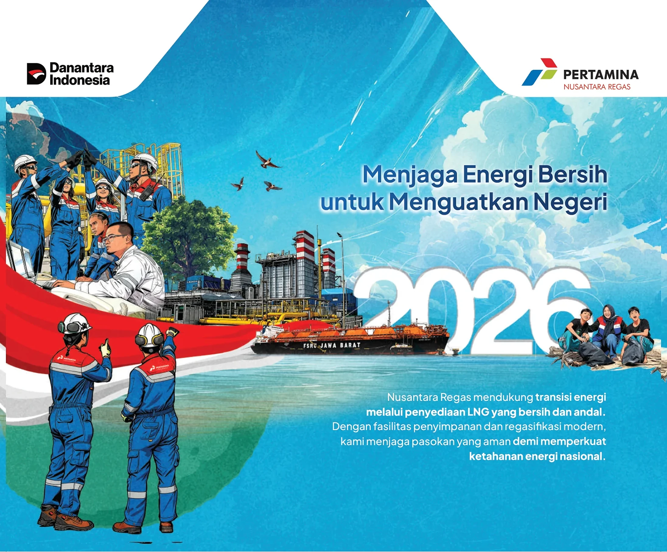 Nusantara Regas 2026 calendar illustration from supplied design material