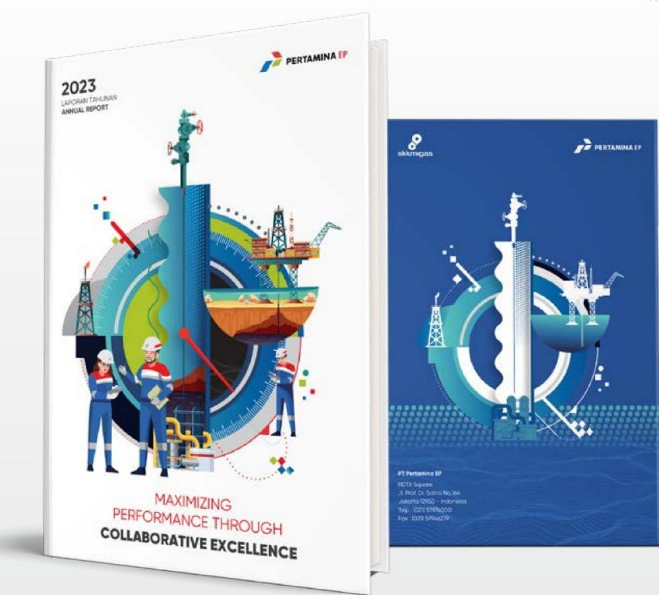 Pertamina EP 2023 annual report cover and design