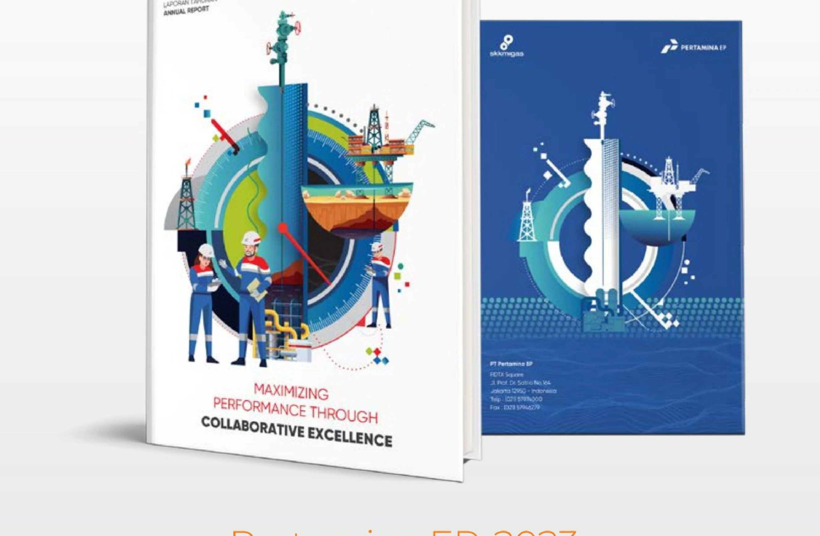 Pertamina EP 2023 annual report design, company portfolio page 75